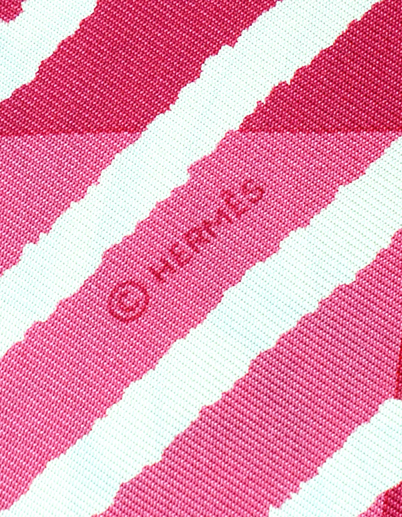 Women's Hermes Pink/White Striped Starburst 90cm Silk Scarf