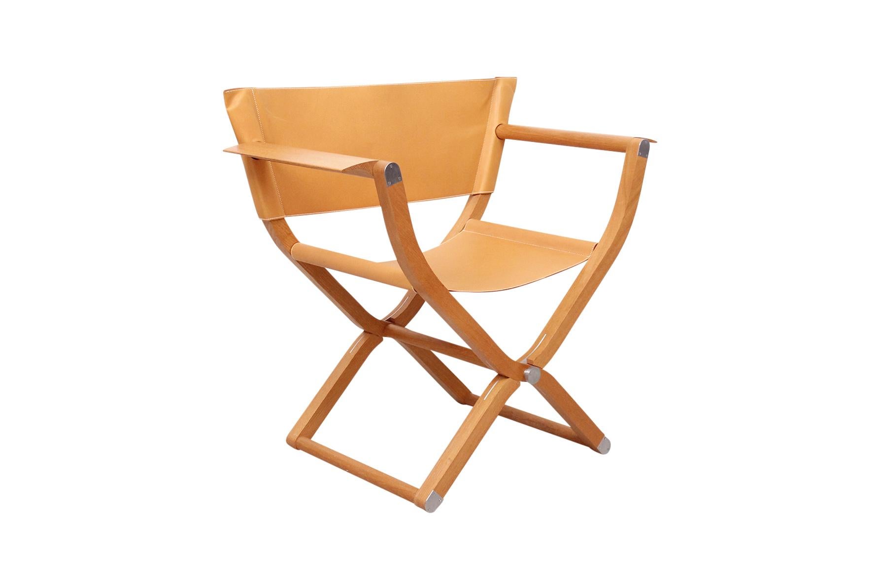 Fauteuil pliant Hermès de la ligne Pippa conçue par Rena Dumas et Peter Coles. Une interprétation moderne des meubles de style 
