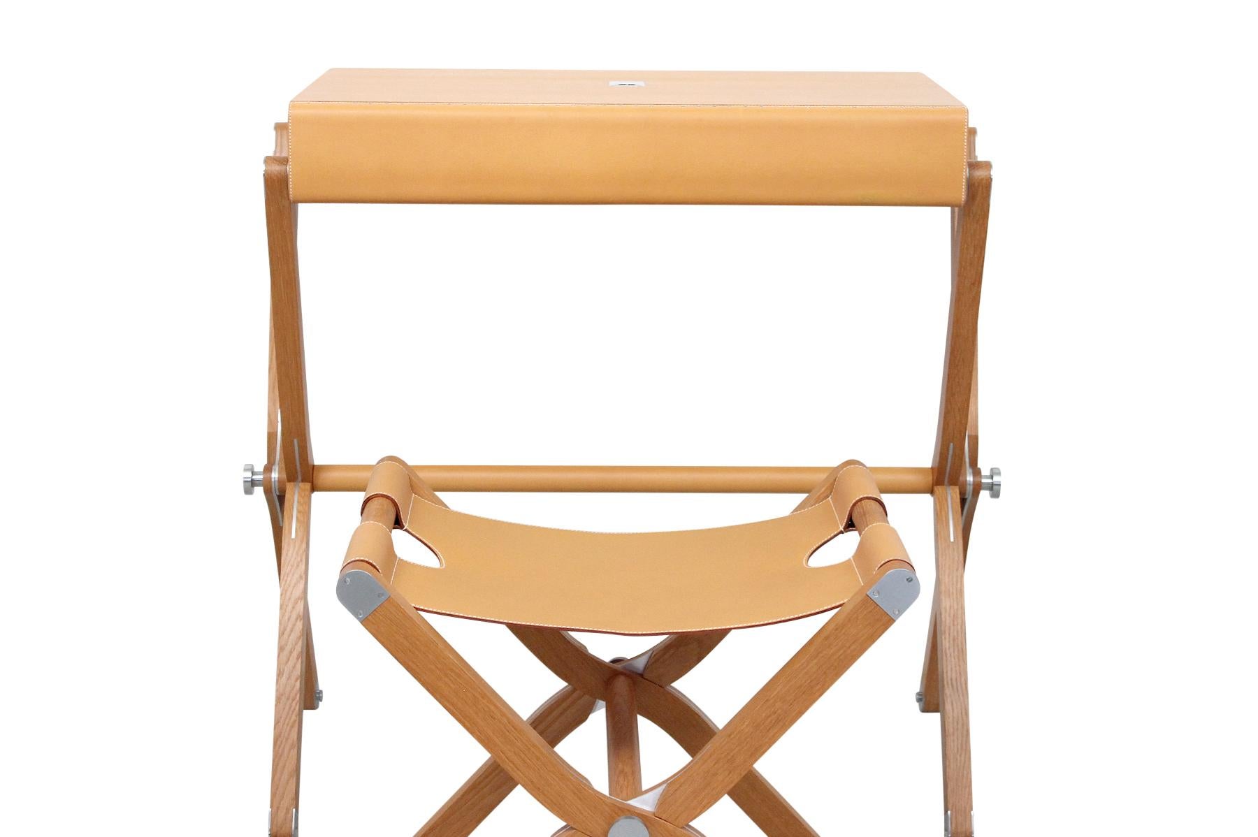 Hermès Pippa Folding Desk and Stool In Excellent Condition In Pawtucket, RI
