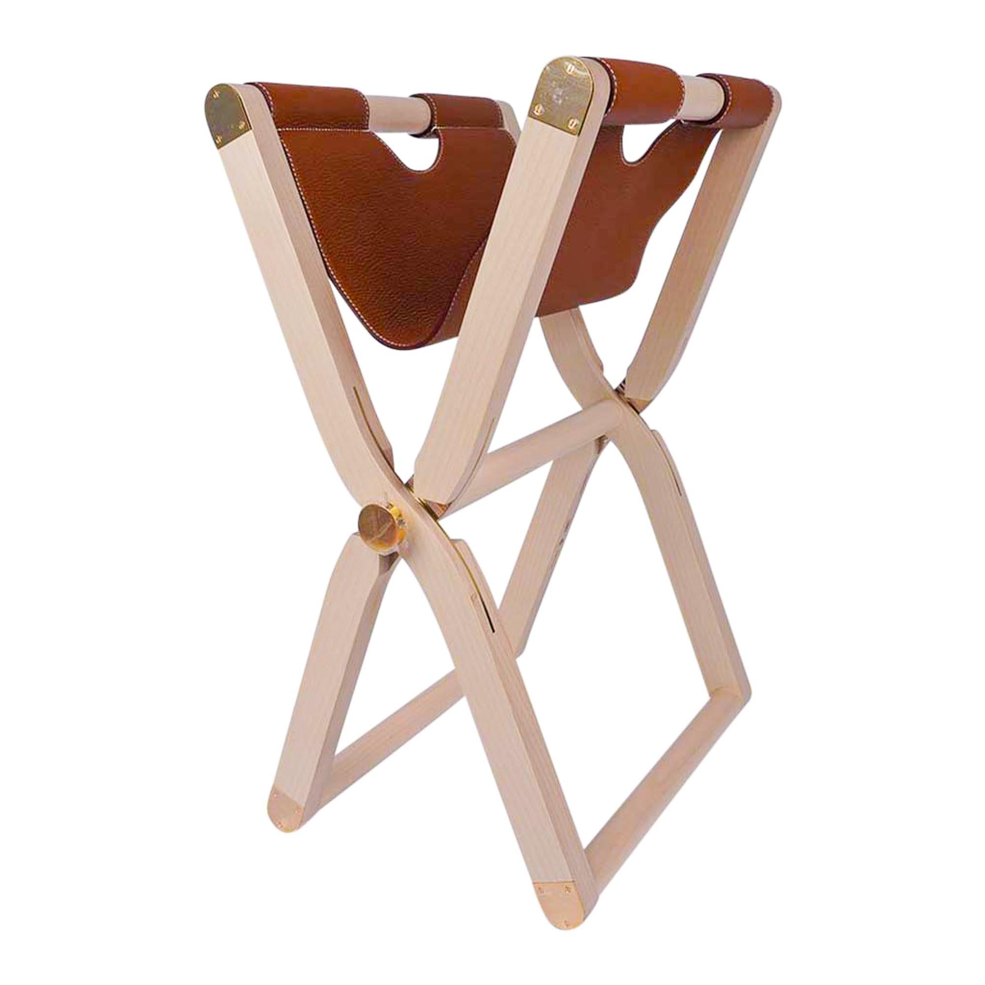 Mightychic offers an Hermes Pippa Stool features a natural maple frame.
The seat is a Gold Taurillon Clemence with White Topstitch.
Enhanced with brass hardware.
The line of foldable pieces was inspired by Rene Dumas and Peter Cole.
Made in
