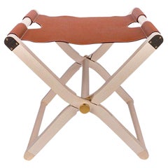 Hermes Pippa Stool Folding Natural Maple / Gold Taurillon Clemence