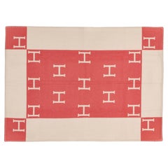 Hermes Plaid Avalon Cabriole Baby Blanket – 135x95cm - Rose Airelles - New