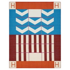 Hermes Plaid Tejido a Mano Avalon 100%Cachemira Cian / Carmin Manta 140x185CM  NUEVO