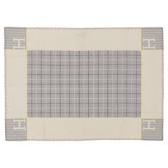 Hermes Plaid Plaid Avalon Cabriole Baby Blanket – 135x95cm - Gris Perle - New