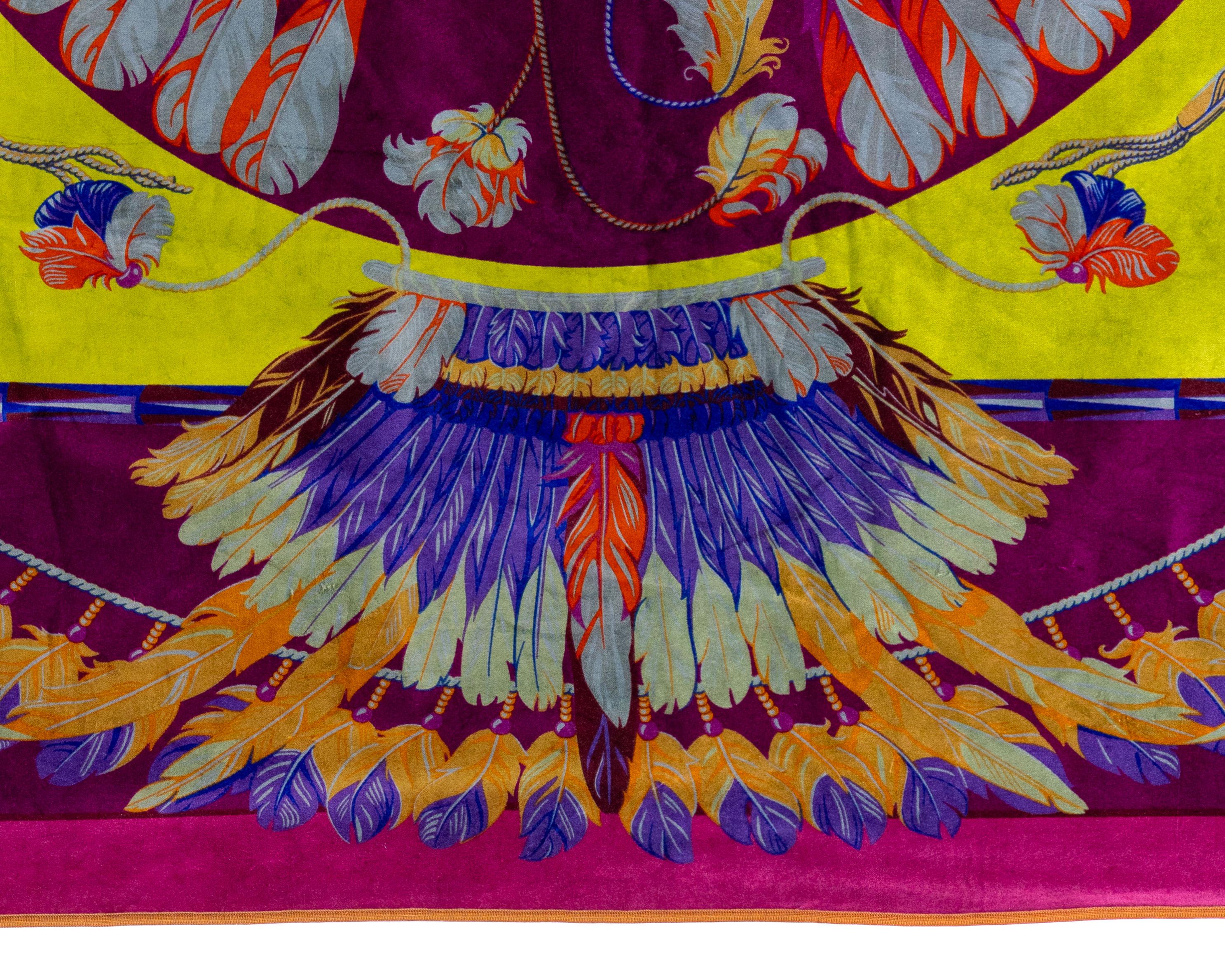 Hermes Plaid Throw - Brazil - 135x170cm Coton Modal - Aubergine Fuchia NEW For Sale 6