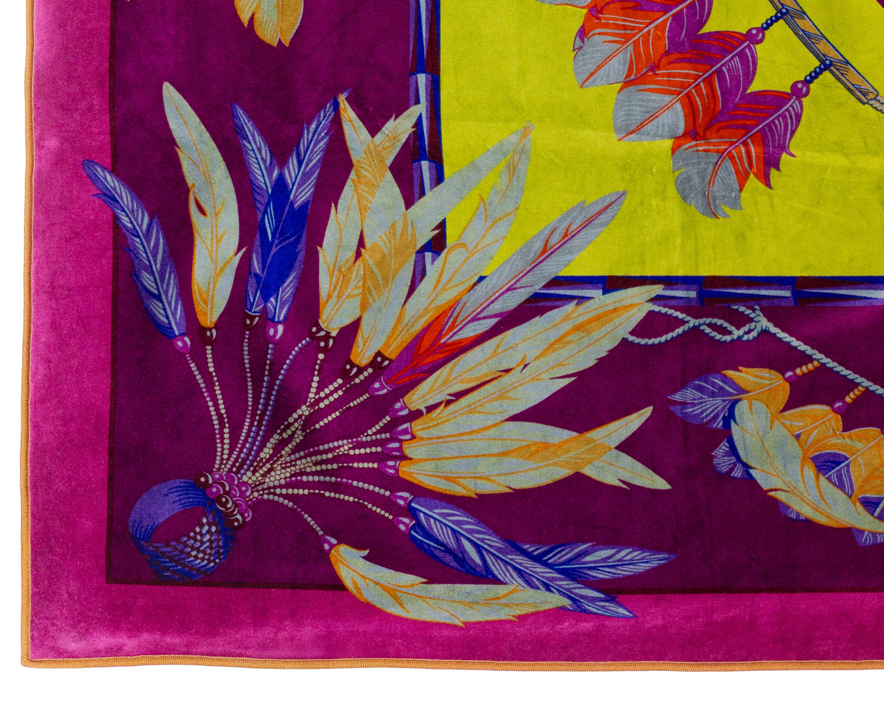 Hermes Plaid Throw - Brazil - 135x170cm Coton Modal - Aubergine Fuchia NEW For Sale 5