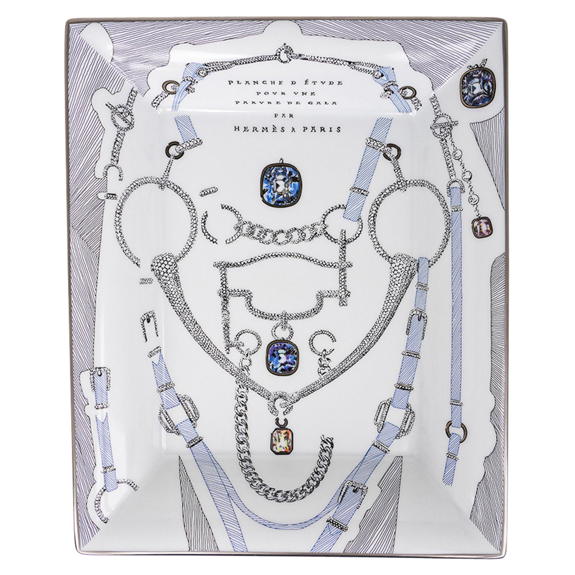 Hermes Planche d'Etude Pour une Parure de Gala Change Tray Limoges Porcelain