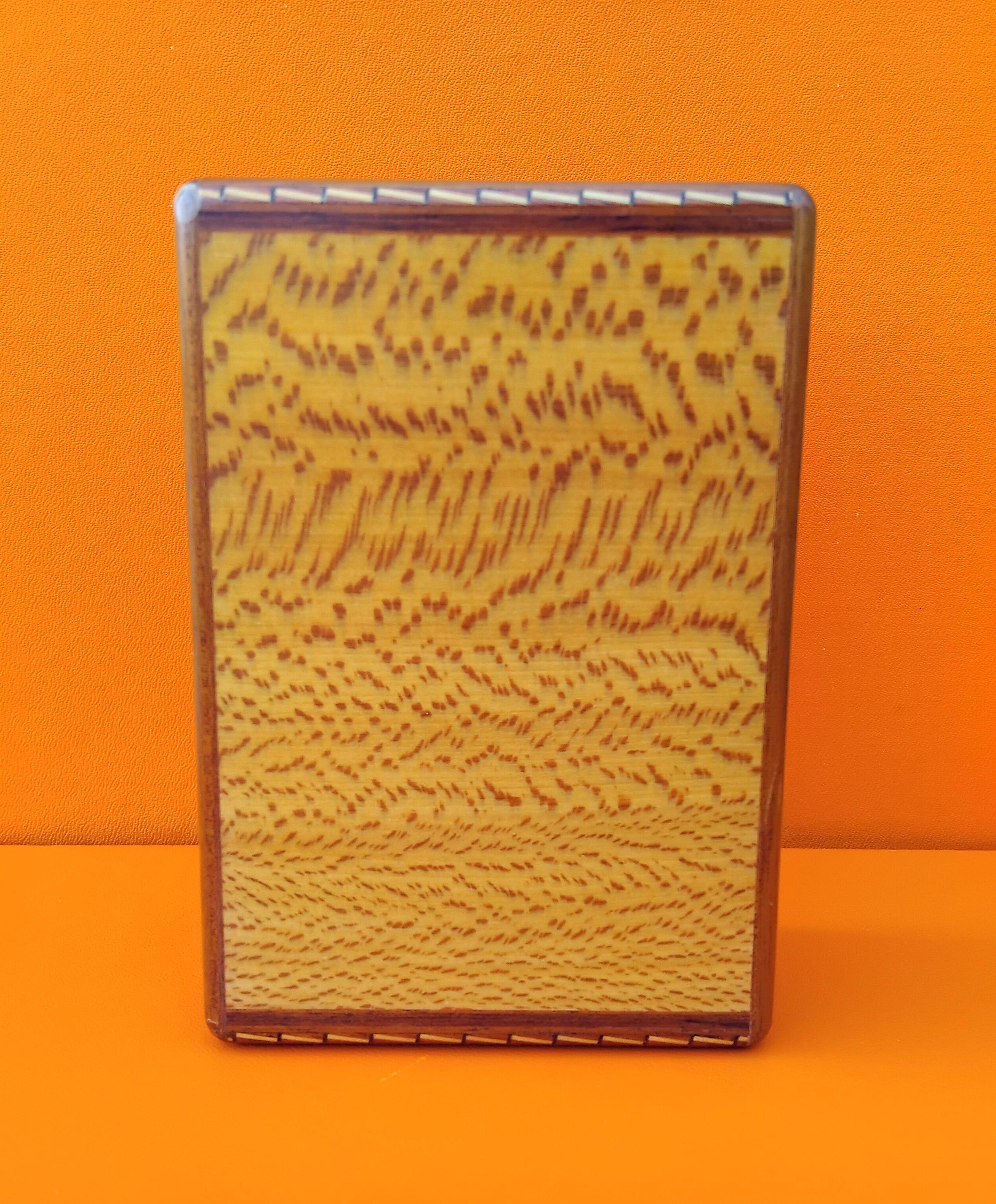 Hermès Playing Cards Box Card Game Case in Lacquered Elm Burl Wood For Sale 1