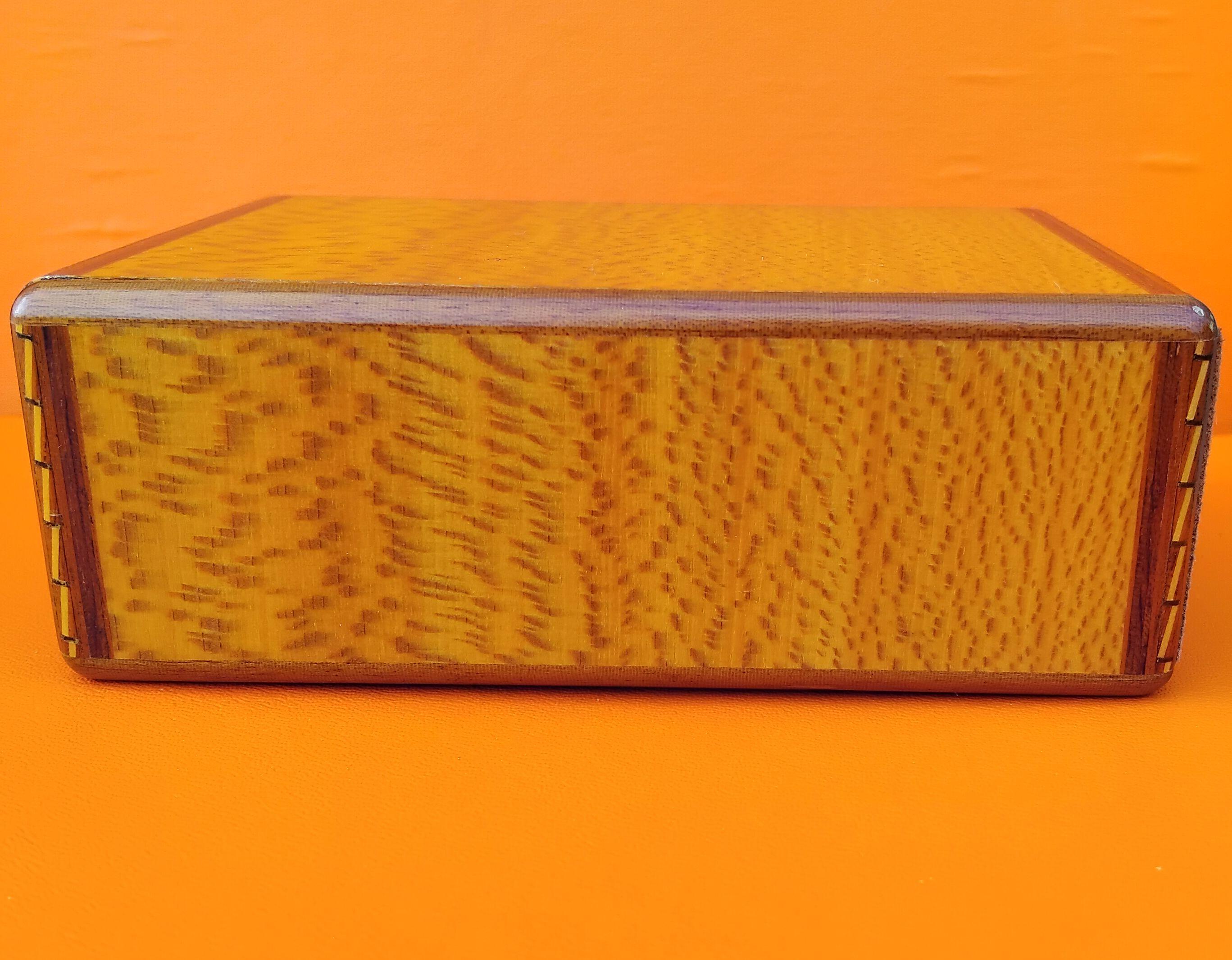 Hermès Playing Cards Box Card Game Case in Lacquered Elm Burl Wood For Sale 3