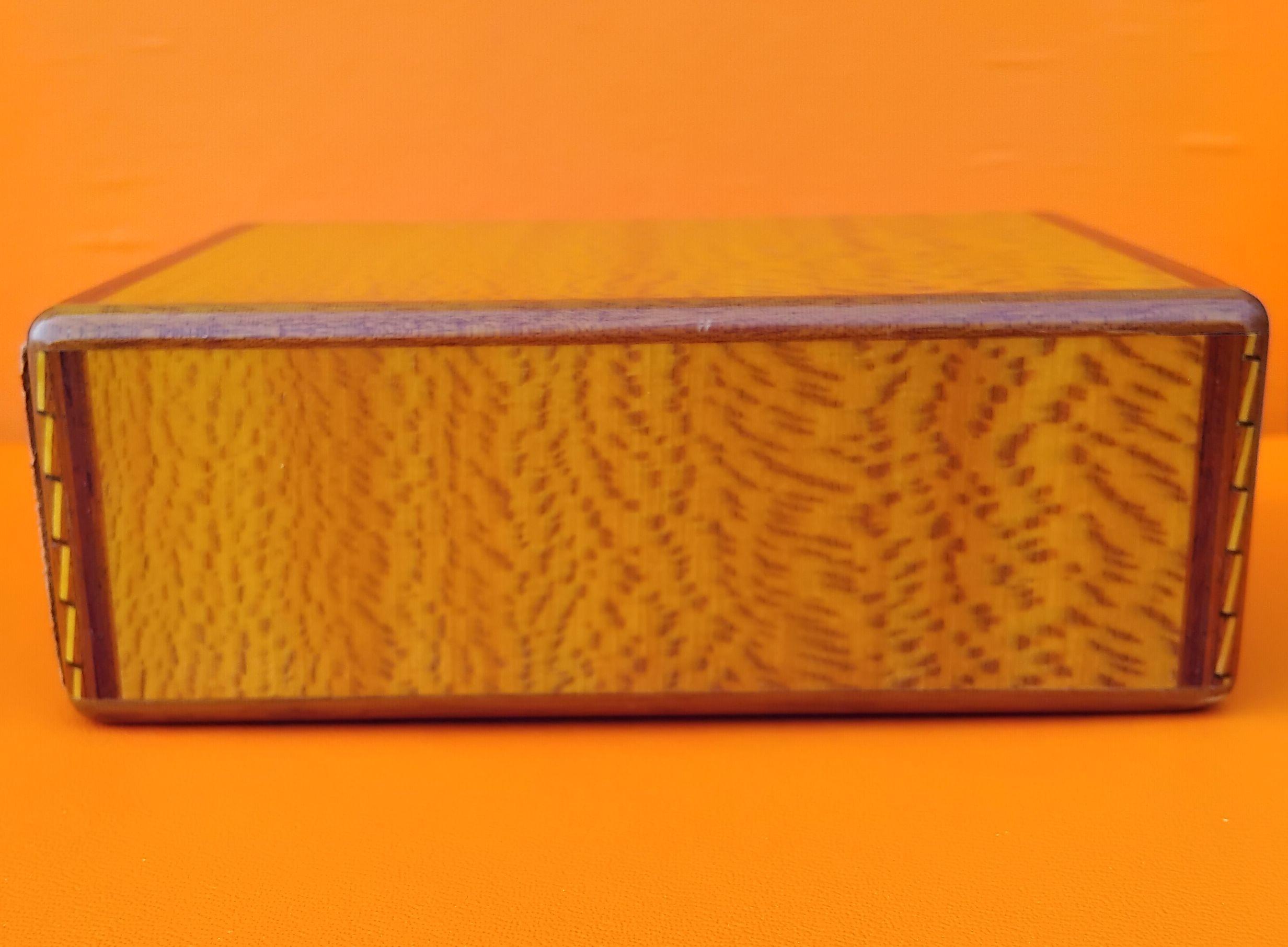 Hermès Playing Cards Box Card Game Case in Lacquered Elm Burl Wood For Sale 5