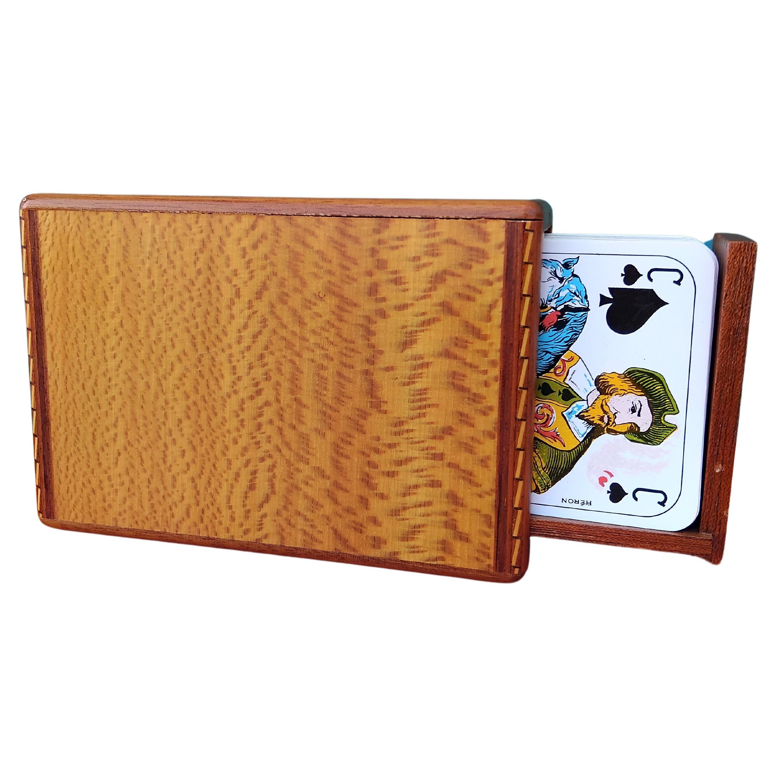 Hermès Playing Cards Box Card Game Case in Lacquered Elm Burl Wood For Sale