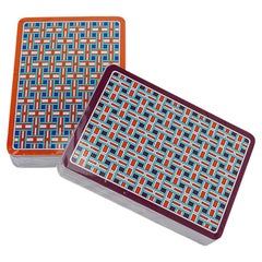 Hermès - Basket de jeu de cartes en forme de H, motif tissage, neuf dans sa boîte