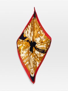 Hermès Pleated Silk Patterned Bandana