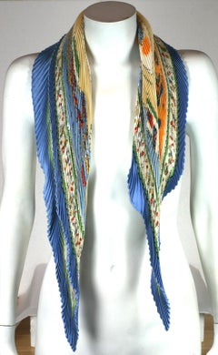 Hermes Pleated Silk Scarf  "Retour a la Terre"