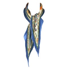 Hermes Pleated Silk Scarf "Retour a la Terre"