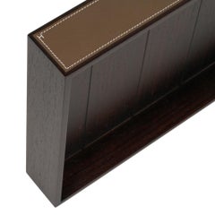 Hermes Pleiade Desk Tray Mahogany Wood / Etoupe Taurillon Leather New