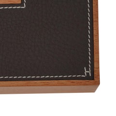 Hermes Pleiade Tissue Box Mahogany Wood Ebene Leather