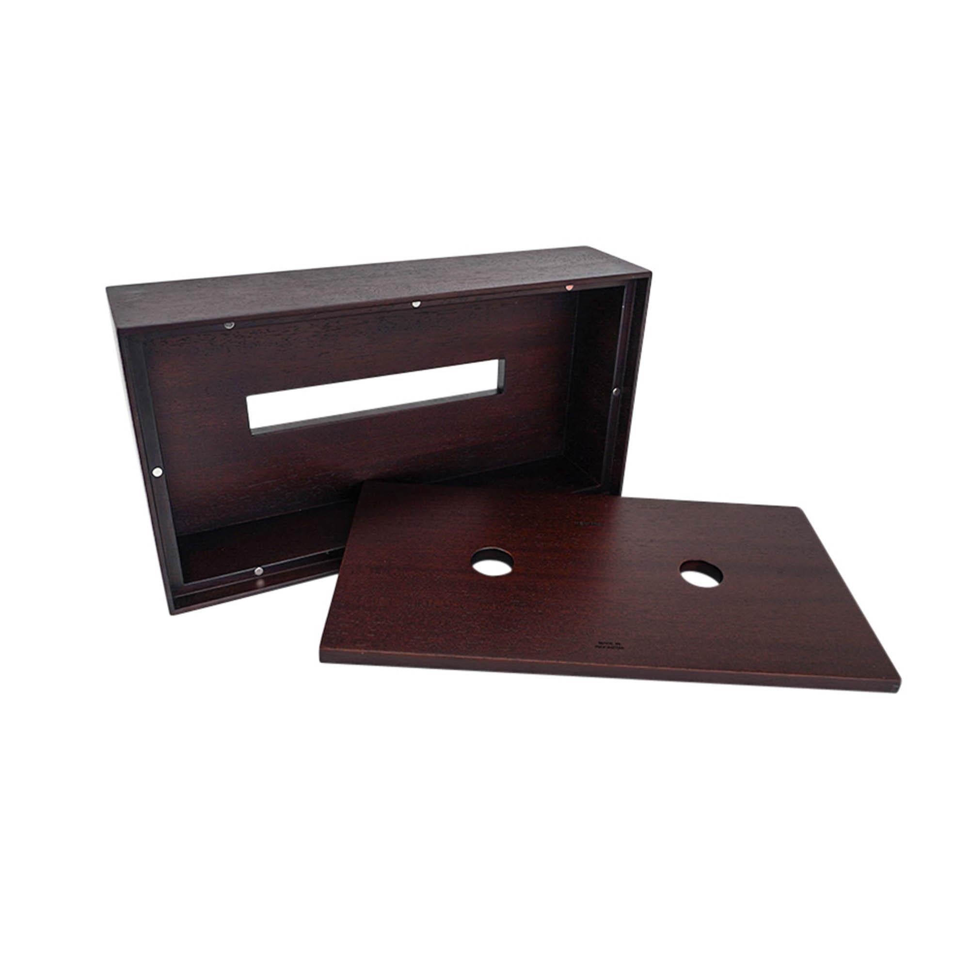 Caja de pañuelos Hermes Pleiade Modelo Pequeño Madera de Caoba Piel de Brique en venta 1