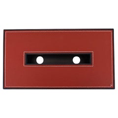 Caja de pañuelos Hermes Pleiade Modelo Pequeño Madera de Caoba Piel de Brique