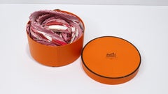 Hermes Plisse Pleated Red/Pink Silk Scarf