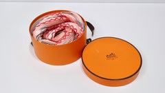 Hermes Plisse Pleated Red/Pink Silk Scarf