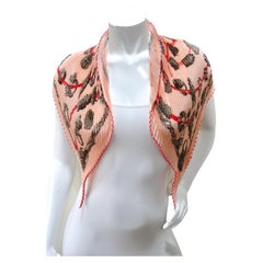Hermes Plisse Sciarpa di seta plissettata rosso/rosa
