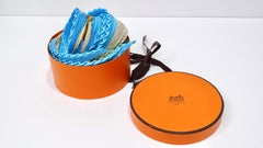 Hermes Plisse plissierter türkisfarbener Seidenschal