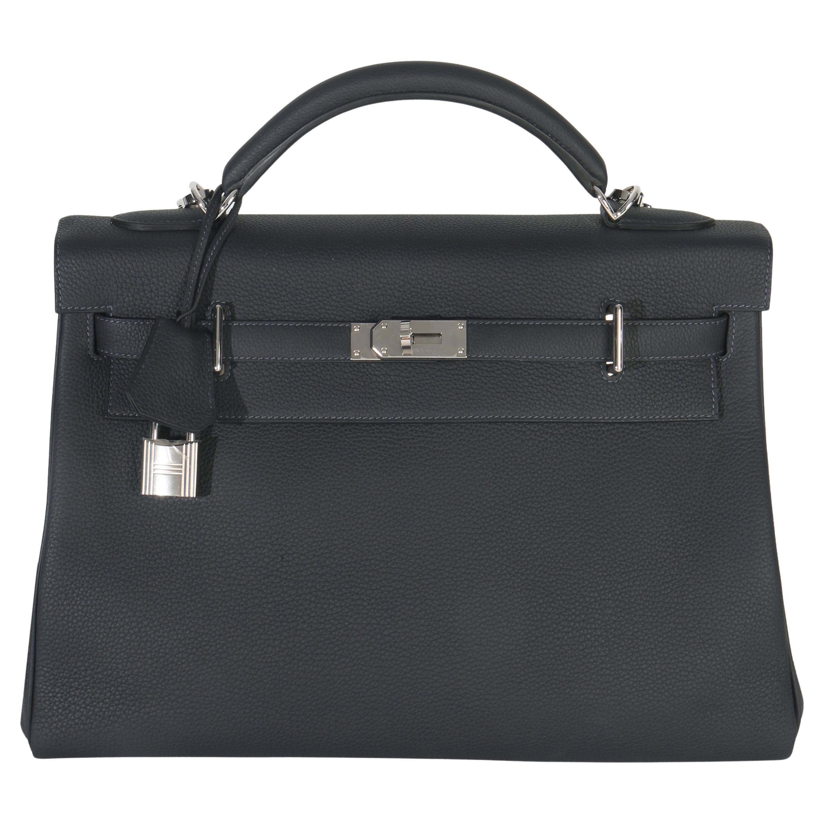 Hermès Plomb Togo Maxi Kelly Retourne 42 PHW