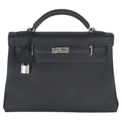 Hermès Plomb Togo Maxi Kelly Retourne 42 PHW