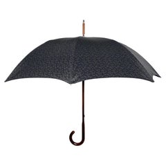Hermes "Pluie de H" Long Folding Umbrella With Maple Wood Cane
