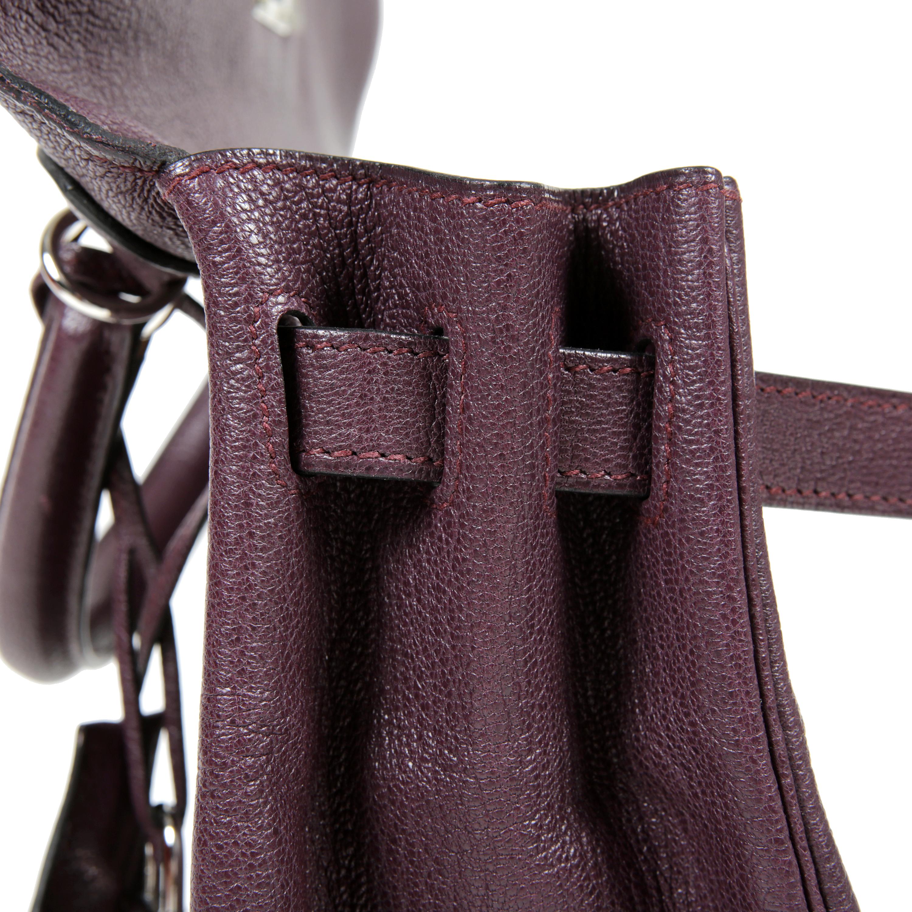Hermès Plum Chevre Leather 32 cm Kelly Bag 4