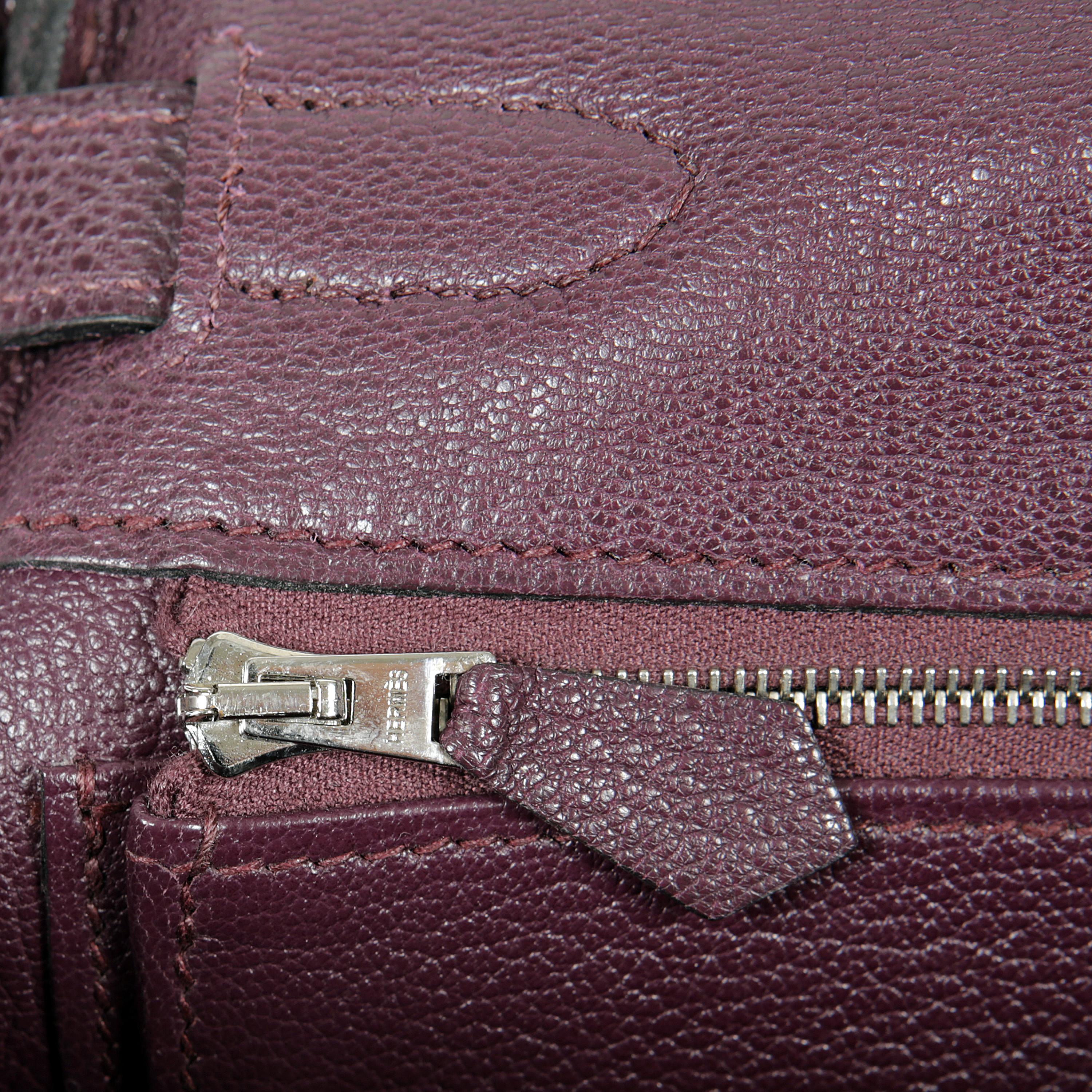 Hermès Plum Chevre Leather 32 cm Kelly Bag 8