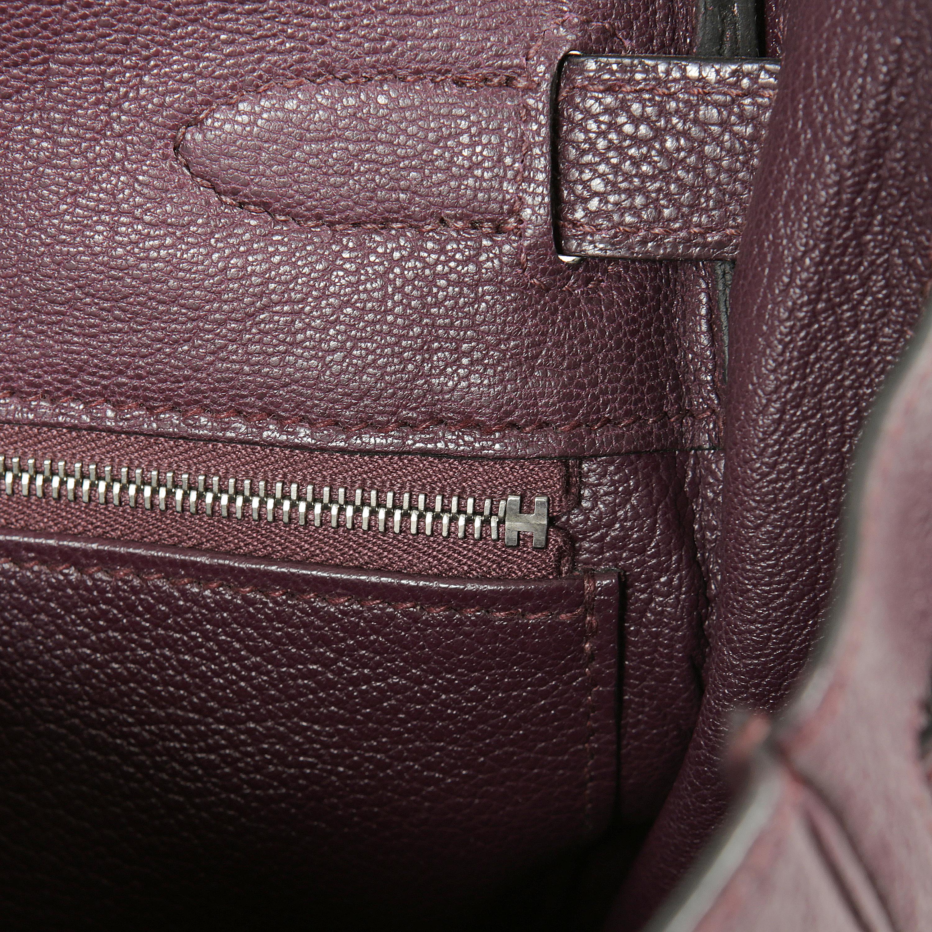 Hermès Plum Chevre Leather 32 cm Kelly Bag 9