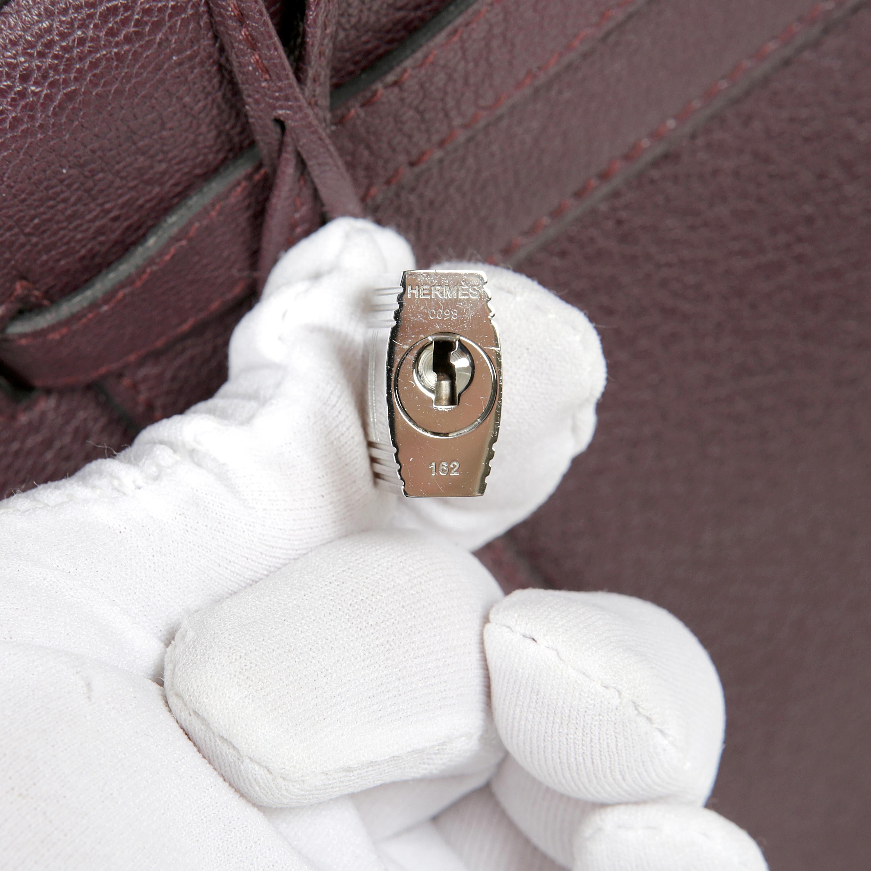 Hermès Plum Chevre Leather 32 cm Kelly Bag 10