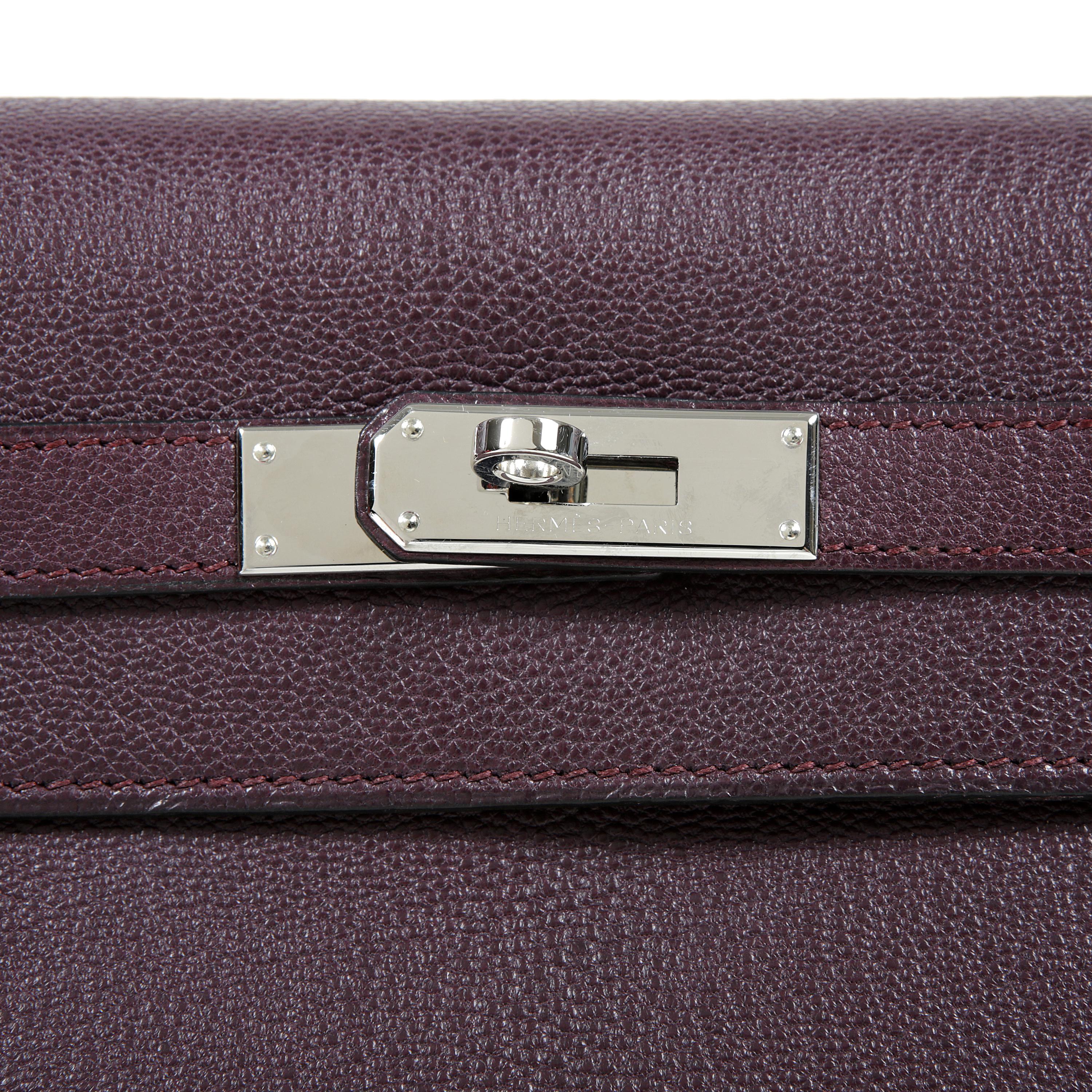 Hermès Plum Chevre Leather 32 cm Kelly Bag 1