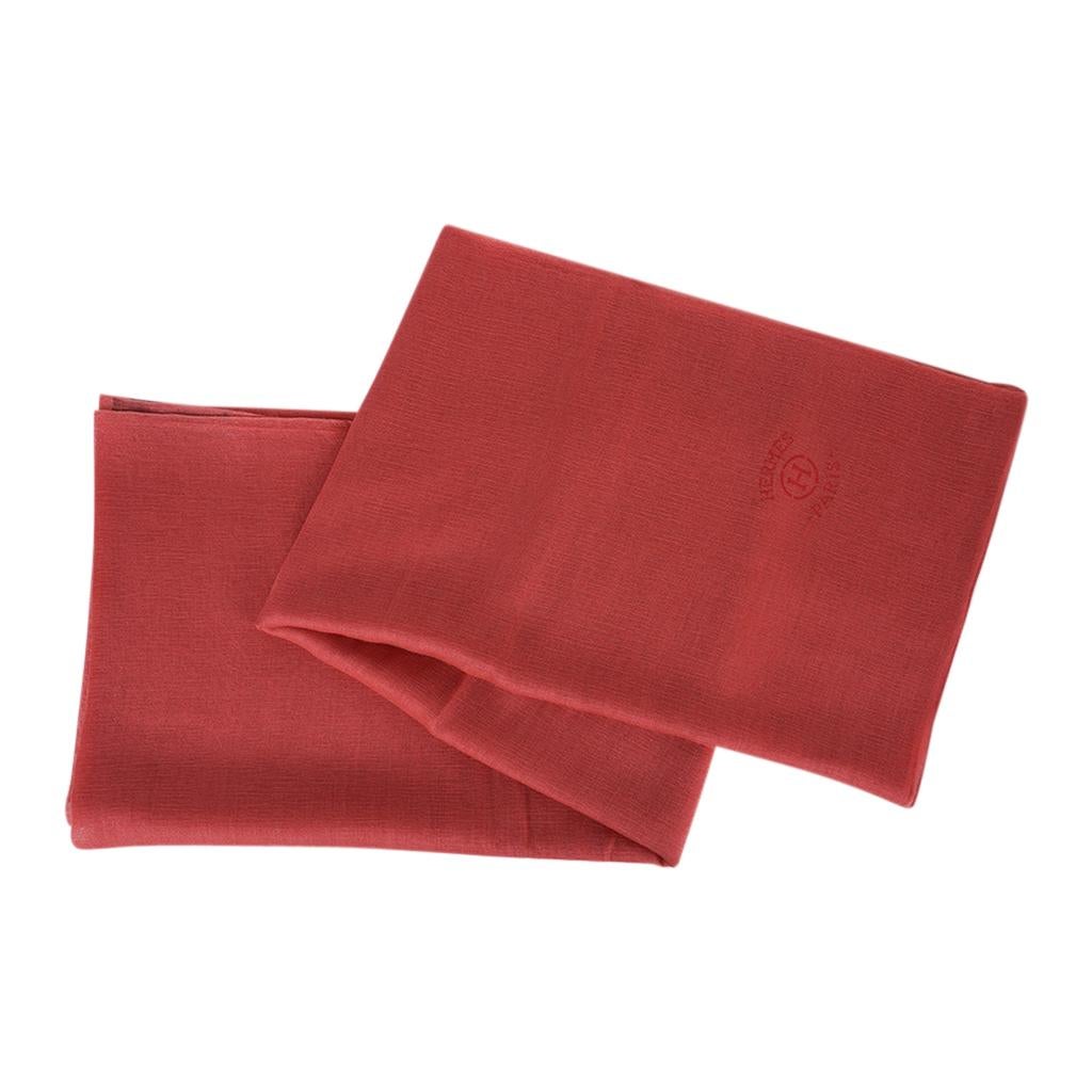 Hermes Plume Allumette Bois De Rose Scarf Feather Light Cashmere / Silk 2