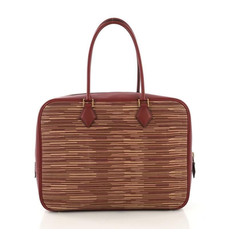 Hermes Plume Bag Vibrato and Leather 32 In Good Condition In NY, NY