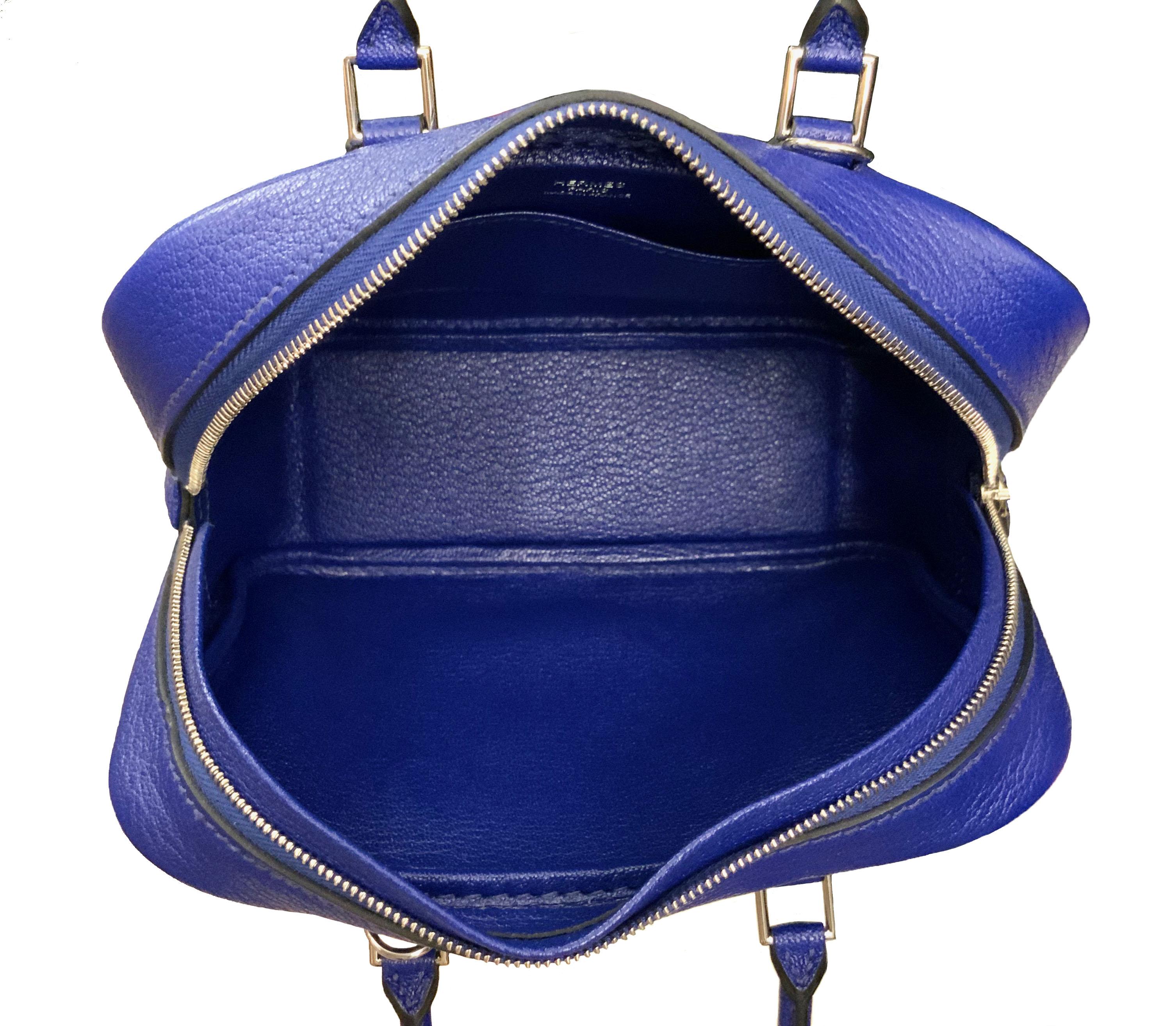 Purple Hermes Plume II Mini Bag with Hermes Cavale Canvas Bag Strap