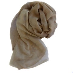HERMES Plume Shawl in a Beige Gradient Cashmere and Silk