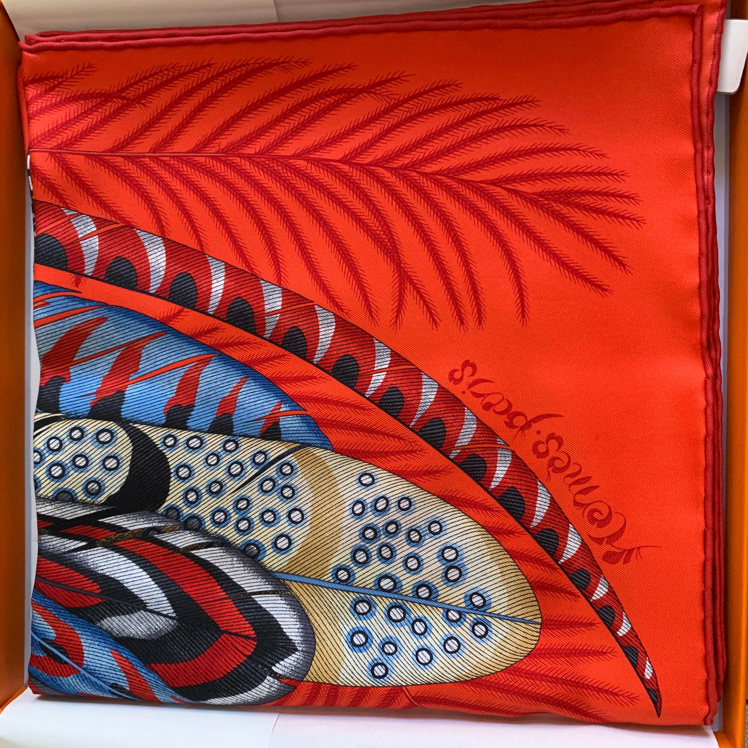 hermes plumes scarf