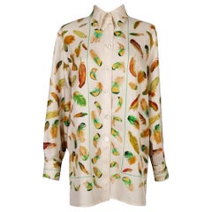 Used Hermès "Plumes" Top / Silk Shrit, 1953