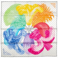 Hermès Plumets et Panaches Foulard en soie BN