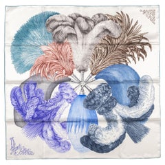 Hermès Plumets et Panaches Foulard en soie BN