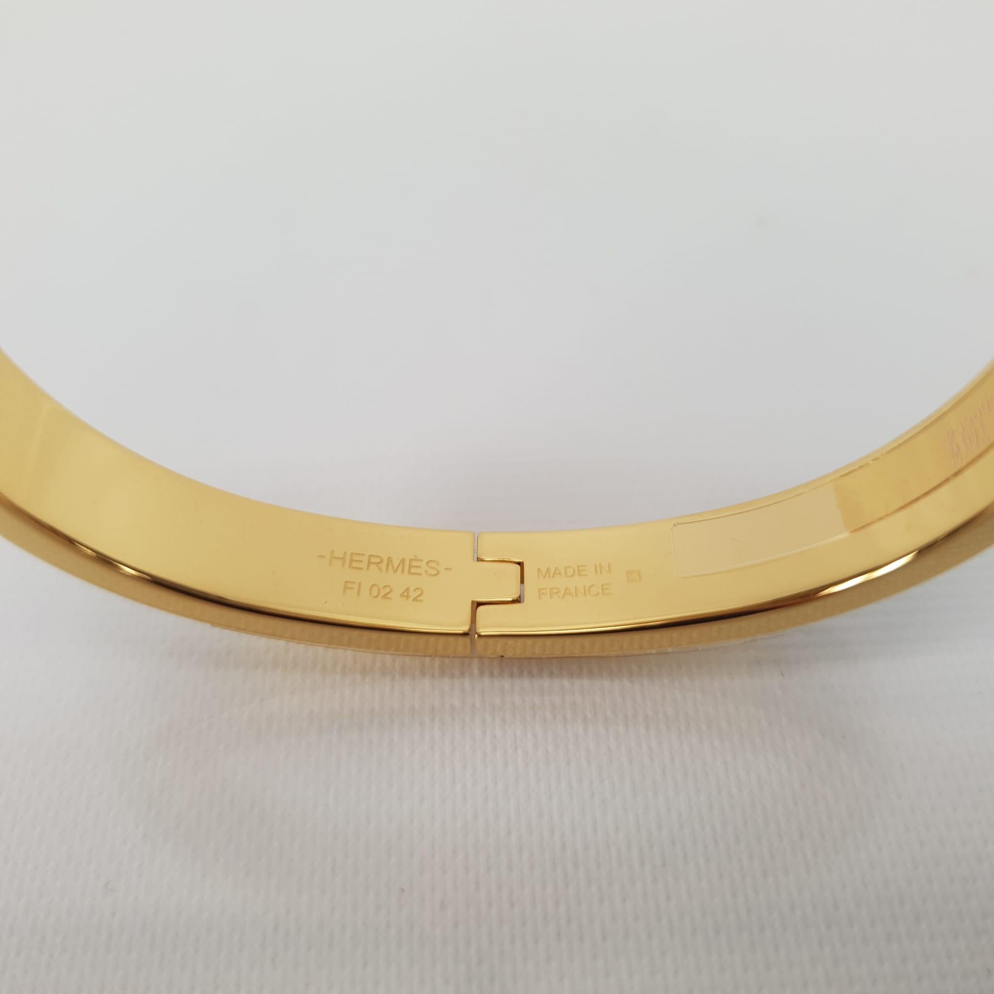 Women's or Men's Hermes PM Black plain enamel Mini Clic Chaine d'Ancre bracelet