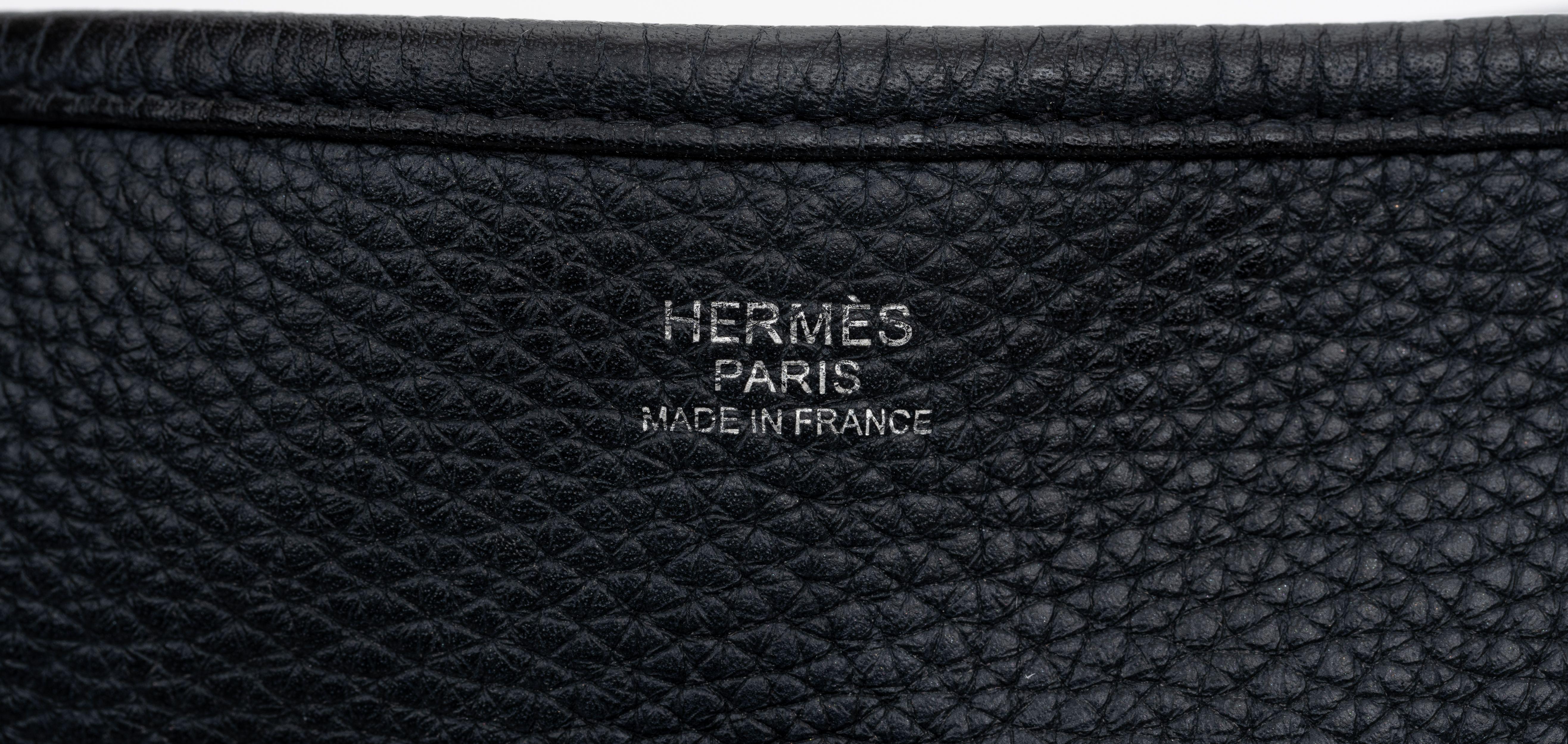 Hermes PM Clemence Black Evelyne Bag For Sale 1