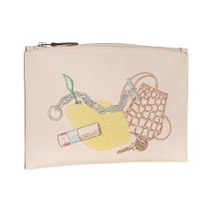 Hermes Pochette Bazar In and Out PM Clutch Nata Swift Leather