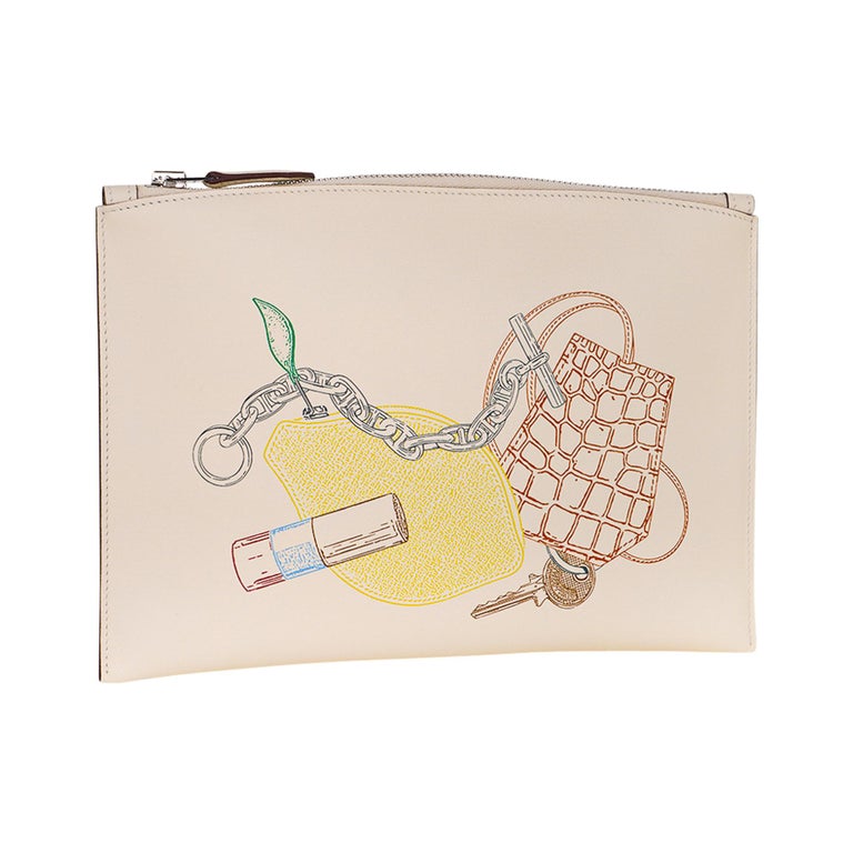 Hermes Kelly Depeches 25 Pouch Toile / Fauve Barenia Trim Gold Hardwar –  Mightychic