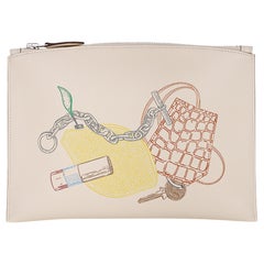 Hermes Kelly Depeches 25 Pouch Toile / Fauve Barenia Trim Gold Hardware at  1stDibs