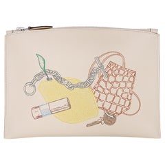 Hermes Pochette Bazar In und Out PM Clutch Nata Swift Leder