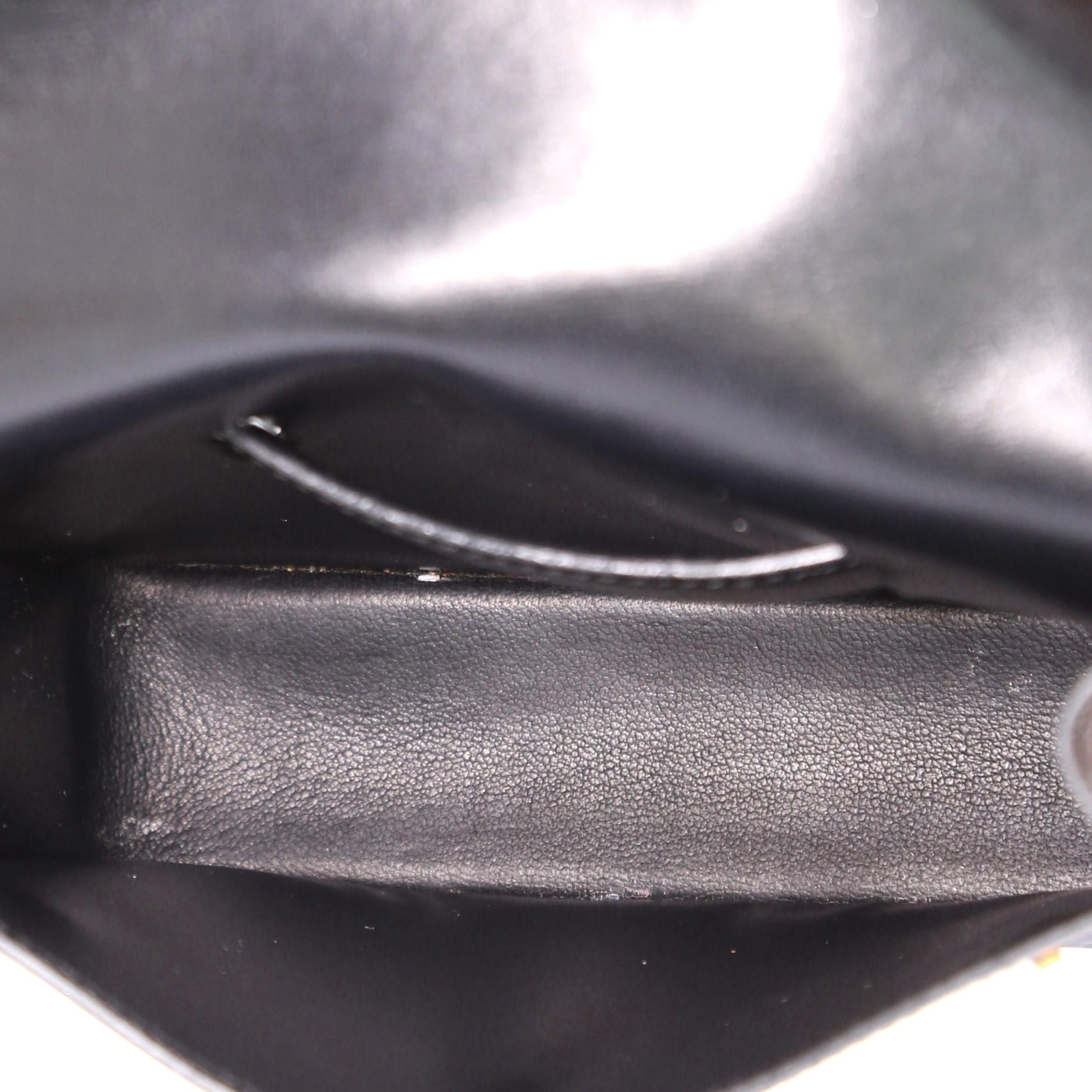 Black Hermes Pochette Green Waist Bag Leather